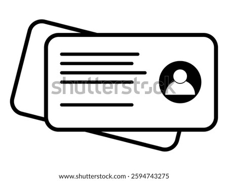 ID Card and Driver license icon set. Identity document for office staff and clerk card, vector illustration.