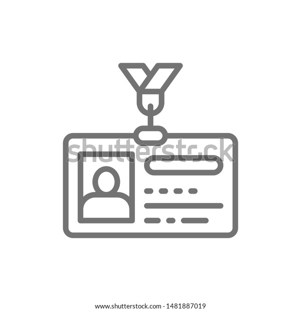 Id\
card, driver license, identification card line\
icon.