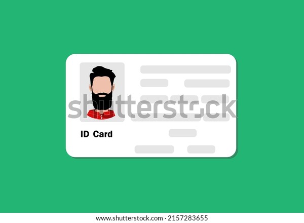 ID card or driver\'s license.\
Picture plastic card. Illustration in a flat style. Stock\
Vector