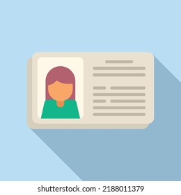 Id card employee icon flat vector. Name badge. Personal web