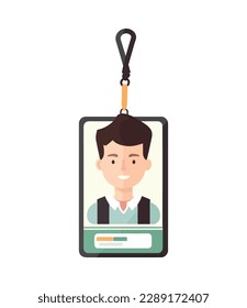 Id card employee icon isolated