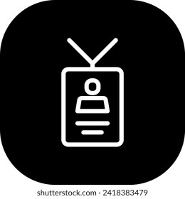 Icono de planificación de eventos de tarjeta de identificación con estilo de contorno de línea rellena en negro. identidad, negocio, identificación, tarjeta, identificación, personal, nombre. Ilustración del vector