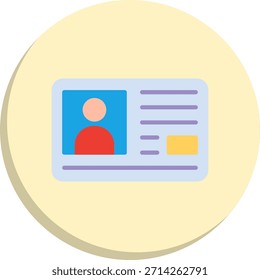 Icono de estilo de círculo plano de tarjeta de identificación