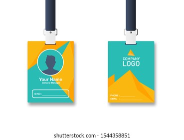 Id card flat design. company name tag. pastel colour. modern style.