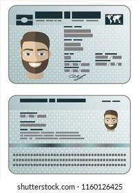 ID Card. Flat design style.