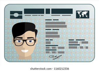 ID Card. Flat design style.