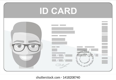 ID Card. Flat design style. 