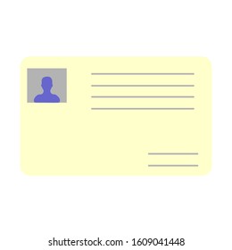 ID Card. Flat design style.
