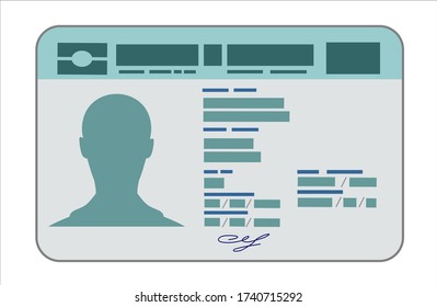 ID Card. Flat design style.