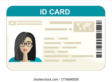 Tarjeta de identificación. Diseño plano.