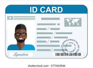 ID Card. Flat design style.