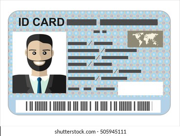 ID Card. Flat design style
