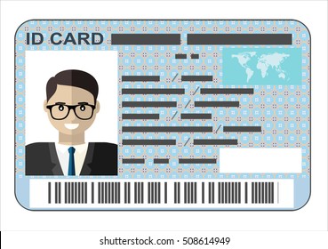 ID Card. Flat design style.