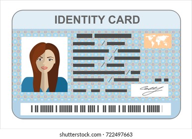 Id Card Flat Design Style Stock Vector (royalty Free) 722497750 