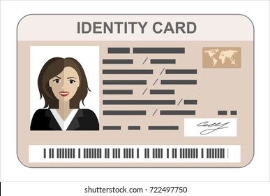 ID Card. Flat design style.
