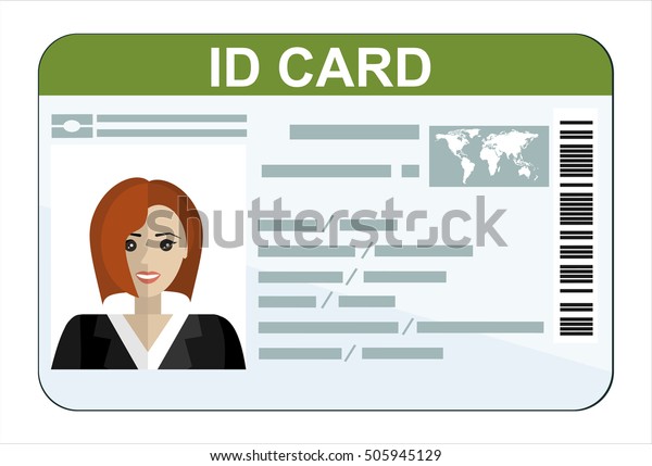 Id Card Flat Design Style Stock Vector (Royalty Free) 505945129