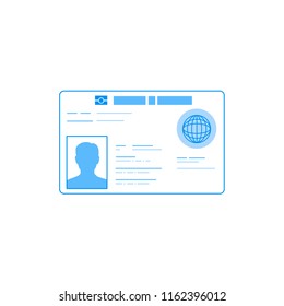 ID Card. Flat design style.Identification Document.