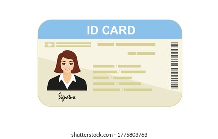 ID Card. Flat design style.Vector illustration.