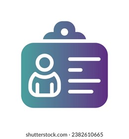id card flat gradient icon logo for website, application, printing, document, poster design, etc, Suitable for web Design,Logo,App