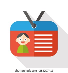 id card flat icon with long shadow