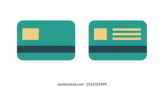 Icono plano de la tarjeta de identificación. Ilustración de tarjeta de identidad simple mínima plana. Símbolo gráfico del Vector, logotipo. Adecuado para materiales de Web e impresión
