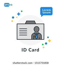 ID Card Flat icon. Used For web, logo, mobile app, User Interface and Infographic