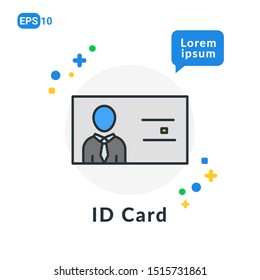 ID Card Flat icon. Used For web, logo, mobile app, User Interface and Infographic