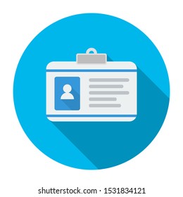 ID Card Flat Icon Vector