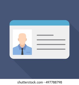 ID card flat icon. You can be used ID card icon for several purposes like: websites, UI, UX, print templates, promotional materials, info-graphics, web and mobile phone apps.