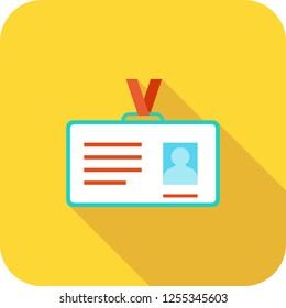 Id card Flat multi color long shadow icon