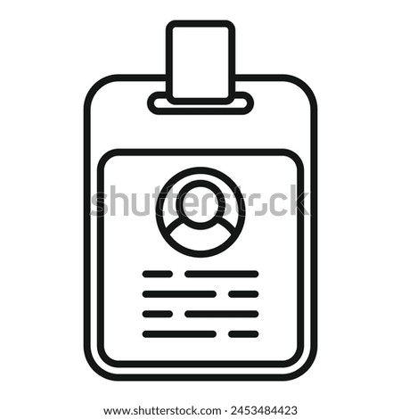 Id card form icon outline vector. New member registration. Company application number