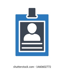 id card glyph color vector icon