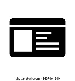 id card glyph flat vector icon