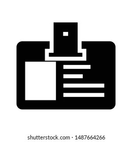 id card glyph flat vector icon