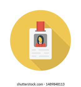 id card glyph flat vector icon