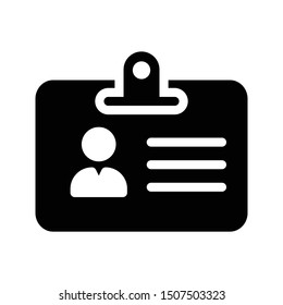 id card glyph flat vector icon