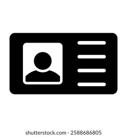 Id Card Glyph Icon Design For Personal And Commercial Use