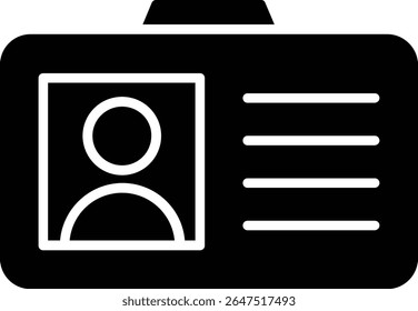 Id Card Glyph Vector Icon Design