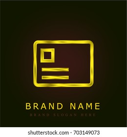 Id card golden metallic logo