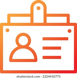 Icono de degradado de tarjeta de identificación - Icono único, vector