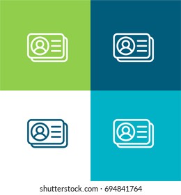 Id card green and blue material color minimal icon or logo design