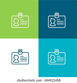 Id card green and blue material color minimal icon or logo design