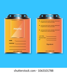 id card holder iron design, blank mockup vector template