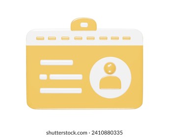 Id card icon 3d render illustration
