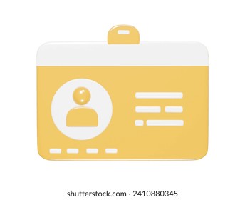  Icono de tarjeta de identificación Ilustración 3d