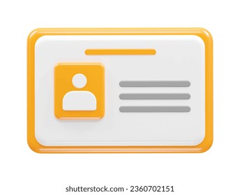 Id card icon 3d rendering element