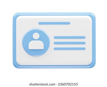 Id card icon 3d rendering element