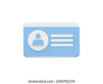Id card icon 3d rendering element