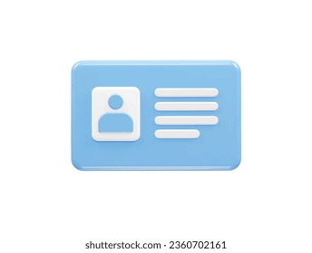 Id card icon 3d rendering element