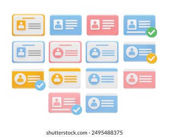 ID-Karte-Symbol 3d-Rendering-Symbol-Set-Vektorgrafik